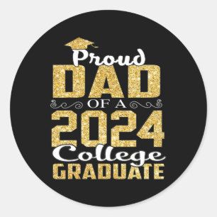 Pap van 2024 Afstuderen College Shirt Afstuderen Ronde Sticker