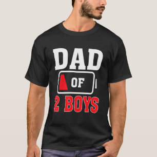 Pap van 2 jongens van Son Man Father Day Birthday  T-shirt
