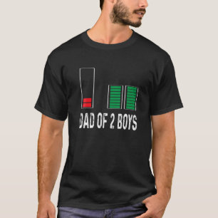 Pap van 2 Twee Jongens Lage Batterij voor Vaderdag T-shirt