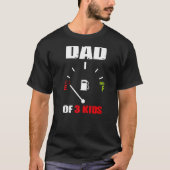 Pap van 3 Kinder  pap met lage Vaderdag T-shirt (Voorkant)