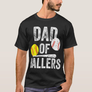 Pap van Ballers Funny Pap van Baseball en Softball T-shirt