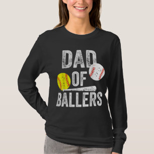 Pap van Ballers Funny Pap van Baseball en Softball T-shirt