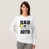 Pap van beide vaders van balletjes Funny Baseball T-shirt (Voorkant volledig)