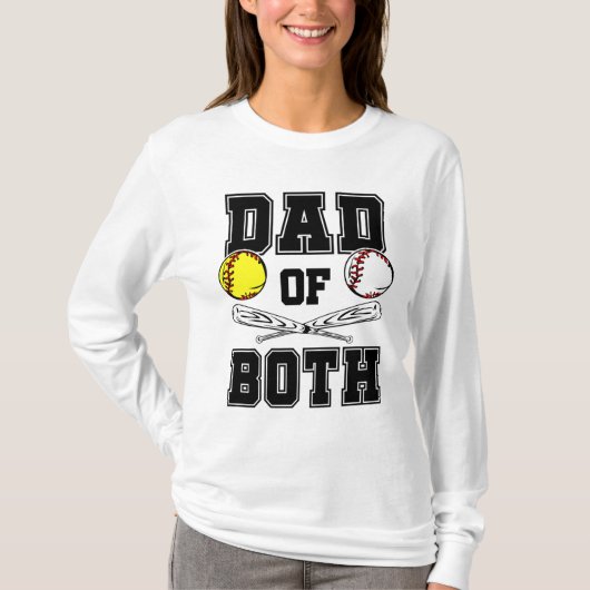 Pap van beide vaders van balletjes Funny Baseball T-shirt (Voorkant)