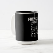 Pap van Cute Frenchie Funny French Bulldog Lovers Tweekleurige Koffiemok (Voorkant links)