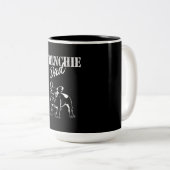 Pap van Cute Frenchie Funny French Bulldog Lovers Tweekleurige Koffiemok (Voorkant rechts)