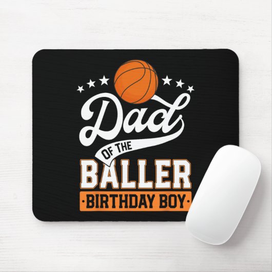 Pap van de Baller Verjaardag Jongen Basketbal Them Muismat (Met muis)