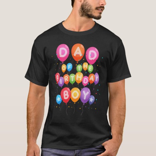 Pap van de Ballonjongen van de Birthday Boy B-Day  T-shirt (Voorkant)