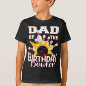 Pap van de Birthday Bowler Kind Bowling Party T-shirt (Voorkant)