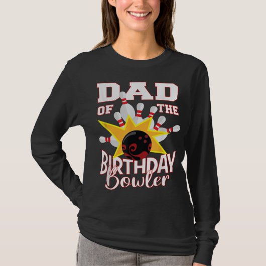Pap van de Birthday Bowler Kind Bowling Party T-shirt (Voorkant)