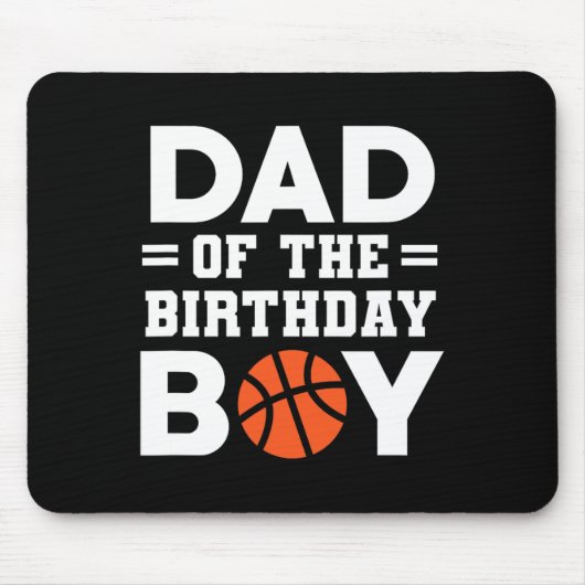 Pap van de Birthday Boy Basketball Basketbal Muismat (Voorkant)