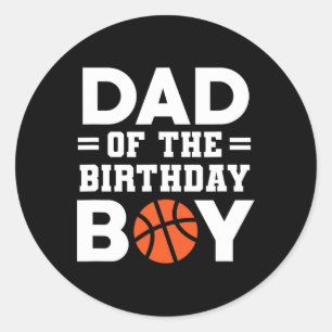 Pap van de Birthday Boy Basketball Basketbal Ronde Sticker