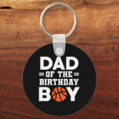 Pap van de Birthday Boy Basketball Basketbal Sleutelhanger (Voorkant)