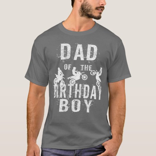 Pap van de 'Birthday Boy Dirt Bike'-dag T-shirt (Voorkant)
