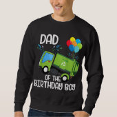 Pap van de Birthday Boy Garbage Truck Birthday Par Trui (Voorkant)