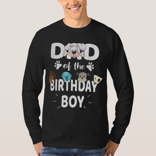 Pap van de 'Birthday Boy Hondenliefhebber'-partij  T-shirt (Voorkant)