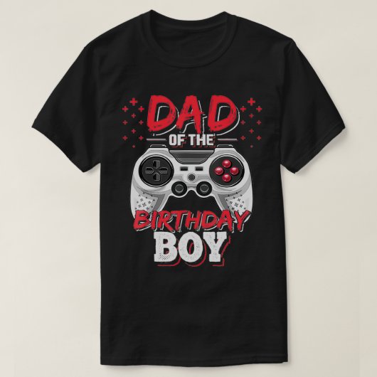 Pap van de Birthday Boy Matching Video Gamer Birth T-shirt (Design voorkant)