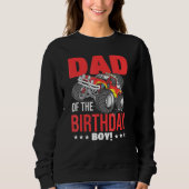 Pap van de Birthday Boy Monster Truck Birthday Par Trui (Voorkant)