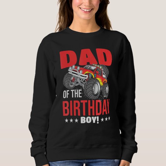 Pap van de Birthday Boy Monster Truck Birthday Par Trui (Voorkant)