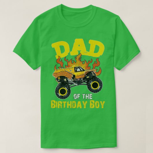Pap van de Birthday Boy Monster Truck T-shirt (Design voorkant)