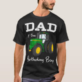 Pap van de Birthday Boy Tractor Boerderij Party T-shirt (Voorkant)