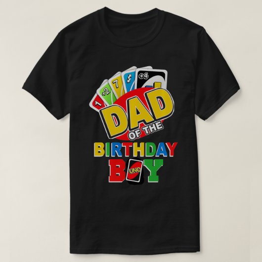 Pap van de Birthday Boy Uno Papa vader 1st T-shirt (Design voorkant)
