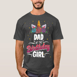 Pap van de Birthday Unicorn Girl Enthusiast Birthd T-shirt