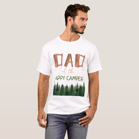 Pap van de gelukkige Camper Birthday T-shirt (Voorkant volledig)