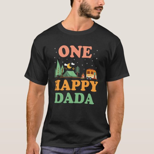 Pap van de Happy Camper One Happy Dada Camping T-shirt (Voorkant)