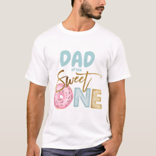 Pap van de Sweet One 1e verjaardag Donut Theme Cut T-shirt
