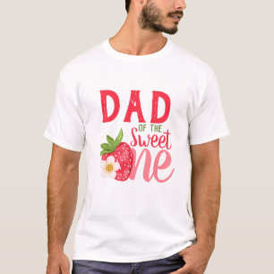 Pap van de Sweet One Strawberry 1-jarig feest T-shirt