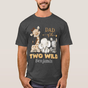 Pap van de twee Wilde Safari Birthday T-Shirt