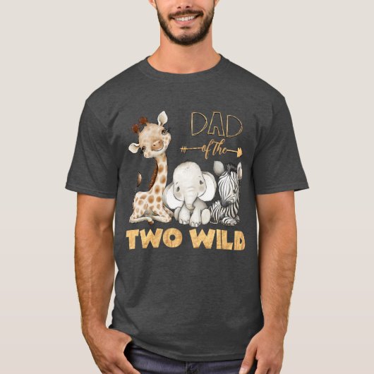 Pap van de twee Wilde Safari Birthday T-Shirt (Voorkant)