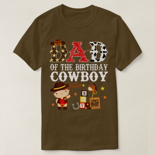 Pap van de Verjaardag Cowboy 1e Verjaardag Cowb T-shirt (Design voorkant)