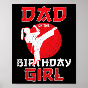 Pap van de verjaardag Karate Taekwondo Meisje Mart Poster