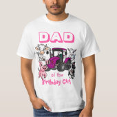 Pap van de Verjaardag Meisje Boerderij Dieren T-sh T-shirt (Voorkant)