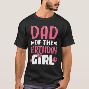 Pap van de verjaardag meisje hond poot verjaardags t-shirt