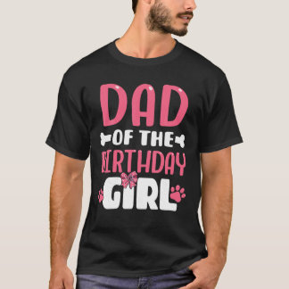 Pap van de verjaardag meisje hond poot verjaardags t-shirt