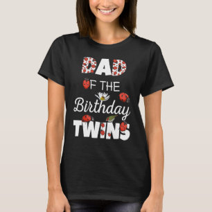 Pap van de verjaardag tweelingen bloemenfamilie li t-shirt