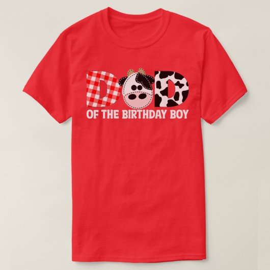Pap van de verjaardag van het Boerderij van de Koe T-shirt (Design voorkant)