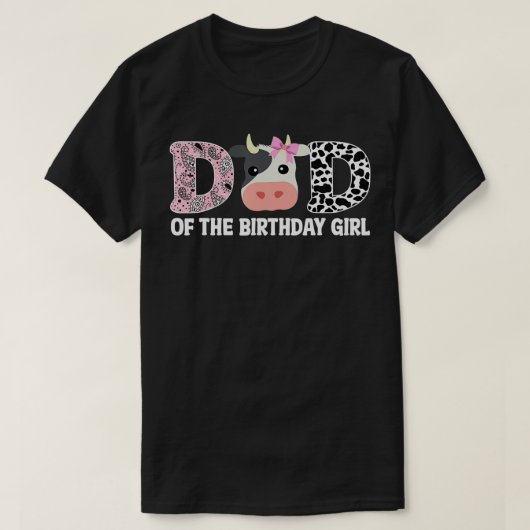 Pap van de verjaardag van het Boerderij van de Koe T-shirt (Design voorkant)