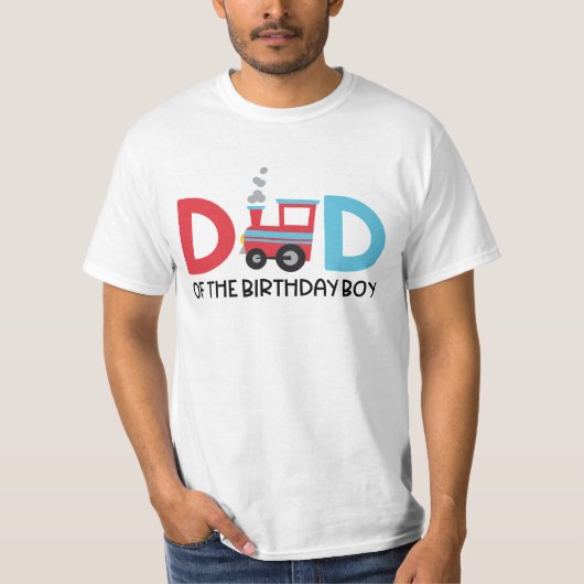 Pap van de Verjaardags Jongen Trein Party T-shirt (Voorkant)