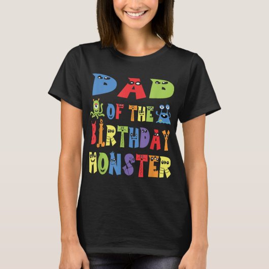 Pap van de verjaardagsmonster Alien Kind B-day par T-shirt (Voorkant)