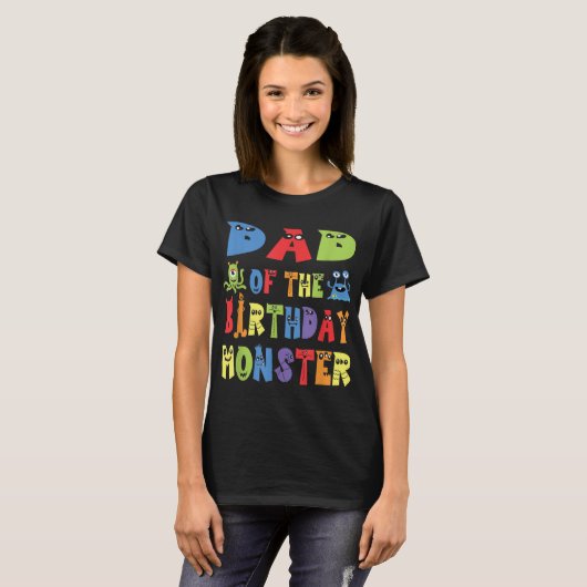 Pap van de verjaardagsmonster Alien Kind B-day par T-shirt (Voorkant volledig)
