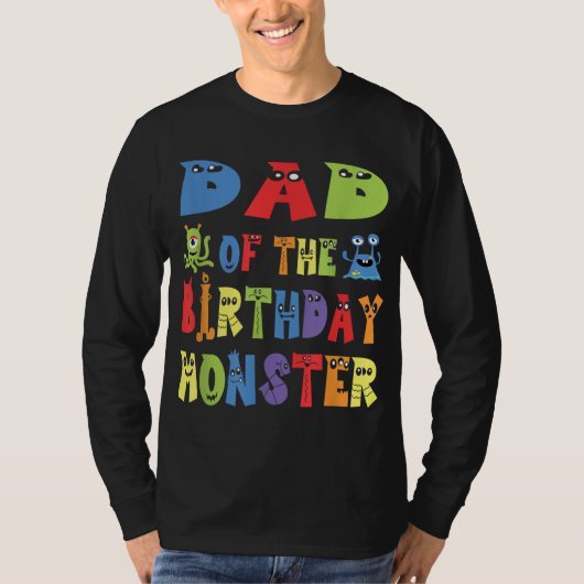 Pap van de verjaardagsmonster Alien Kind B-day par T-shirt (Voorkant)