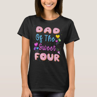 Pap van de vier zoete Donut Birthday party T-shirt
