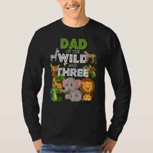 Pap van de wilde drie dierentuin Birthday Safari O T-shirt