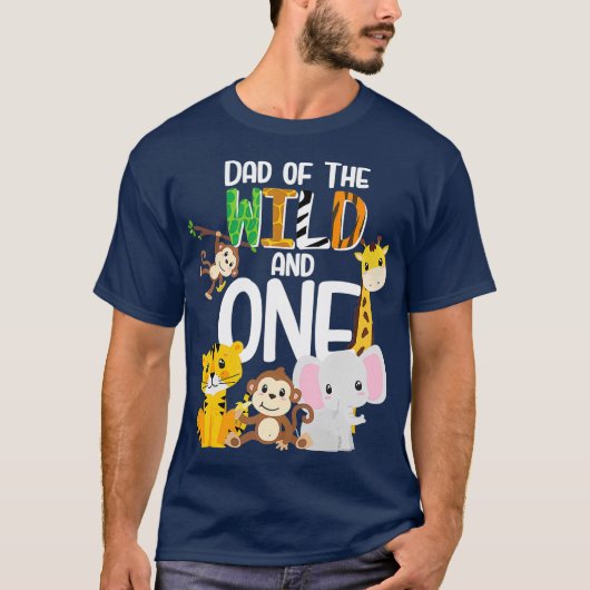 Pap van de Wilde en een dierentuinthema Birthday T-shirt (Voorkant)