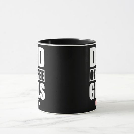 Pap van drie meisjes drie dochters Vaderdag Mok (Midden)