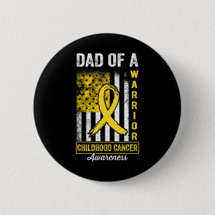 Pap van een kind met kinderkanker - Goud R Ronde Button 5,7 Cm